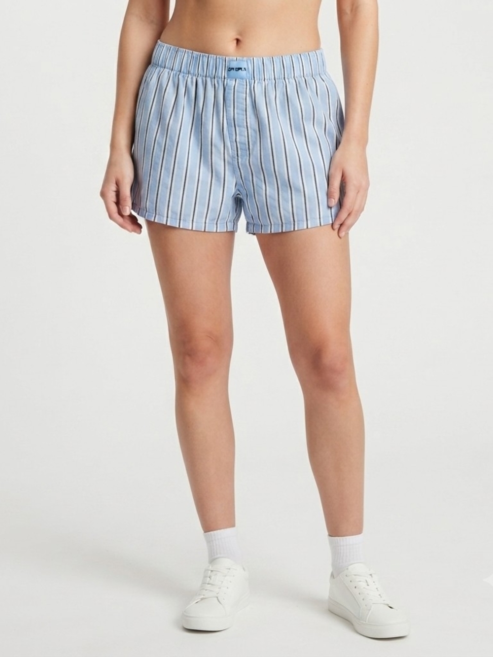 Striped Light Blue Women’s Pajama Shorts